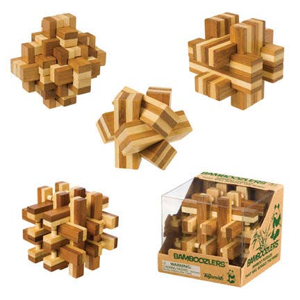 Bamboozlers, 3D Bamboo Puzzles (assorted styles)-Puzzles-Yellow Springs Toy Company