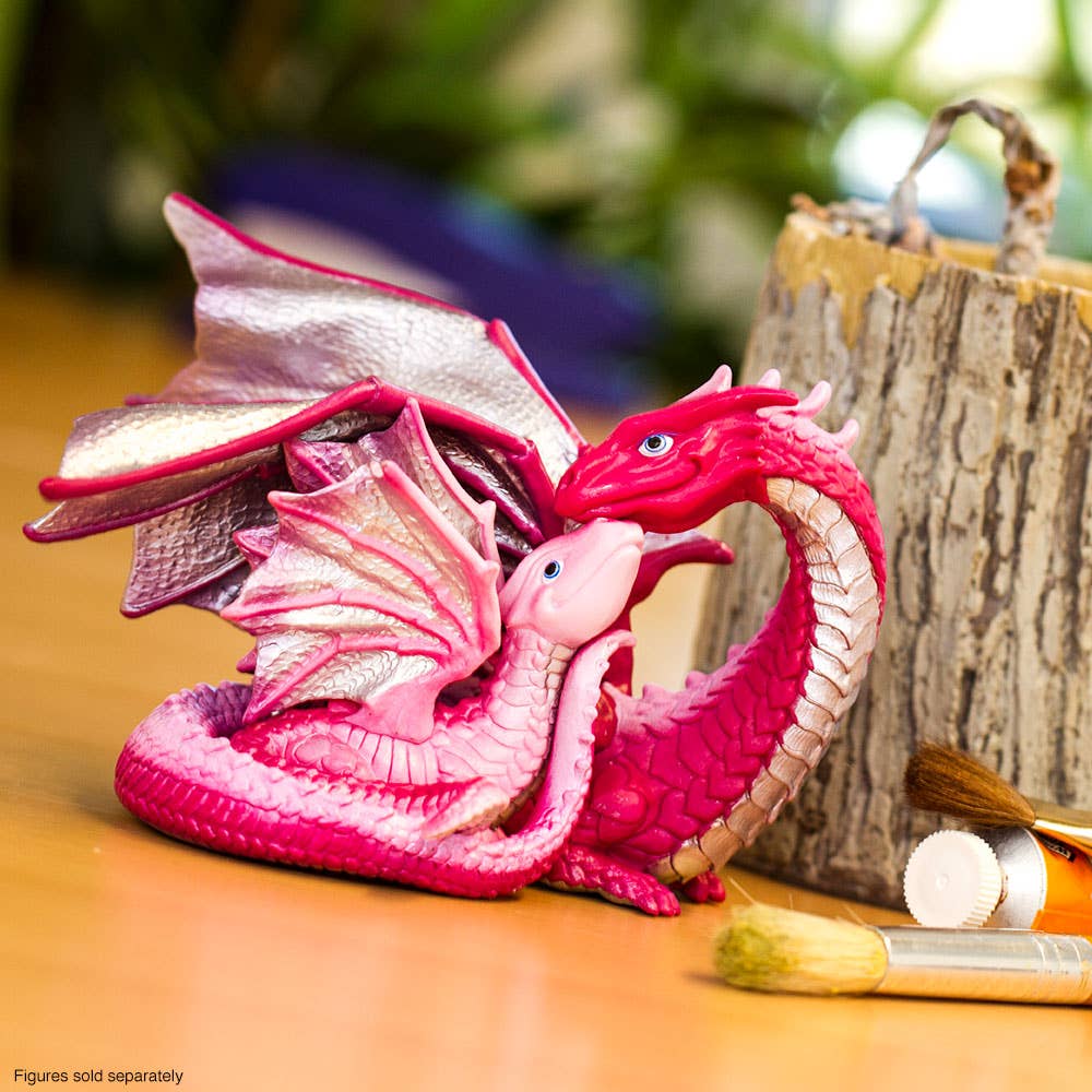 Side view of the Baby Love Dragon nestled in the Love Dragon&#39;s tail.