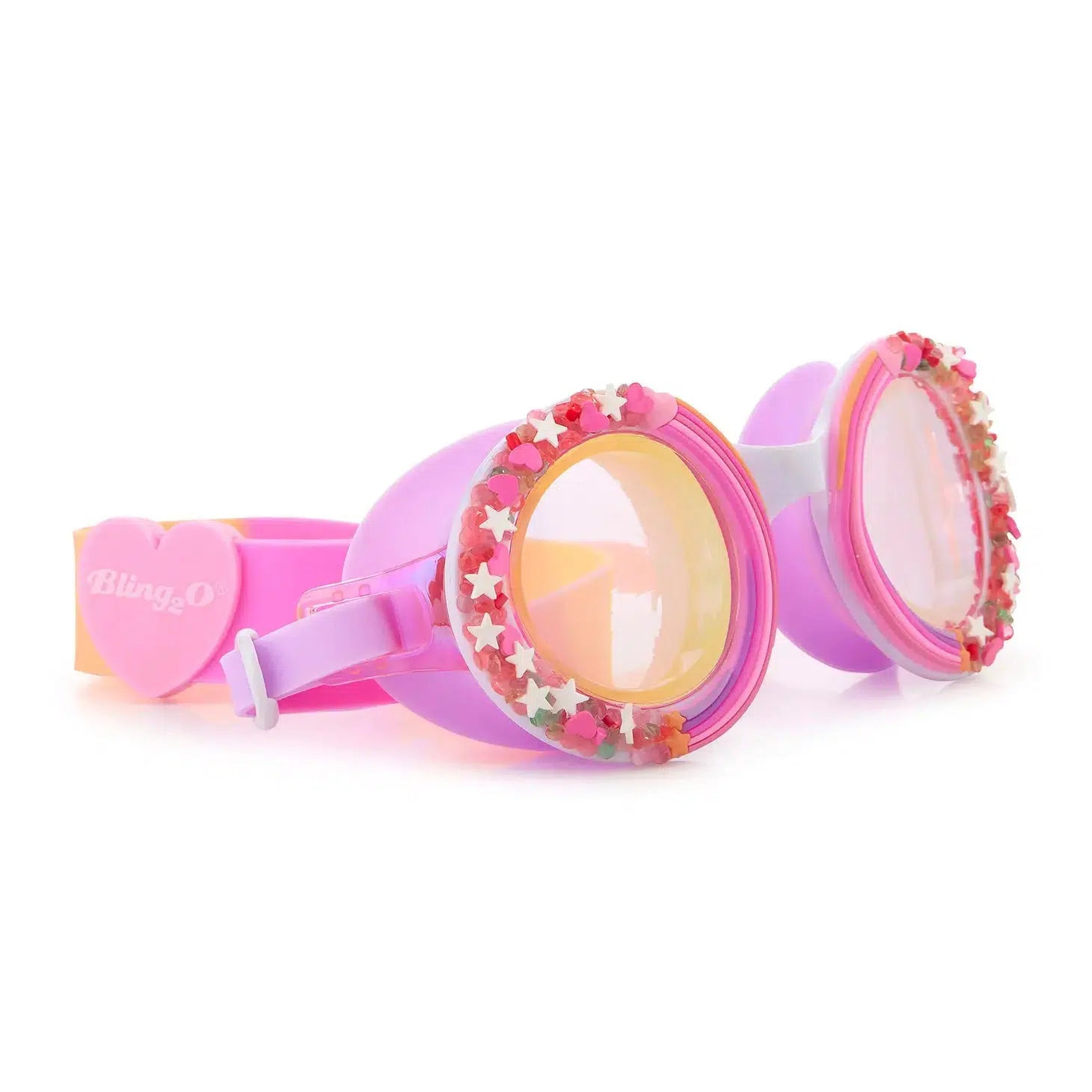 Front view of the Cupcake Swim Goggle-Pink Berry.