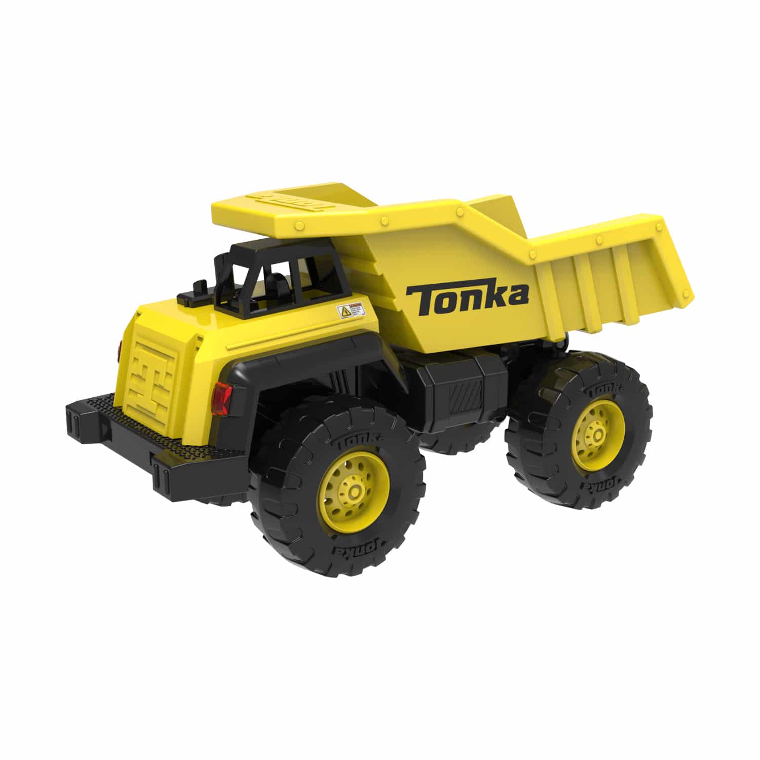 Front view of the yellow Tonka Mighty Metals Fleet in box.