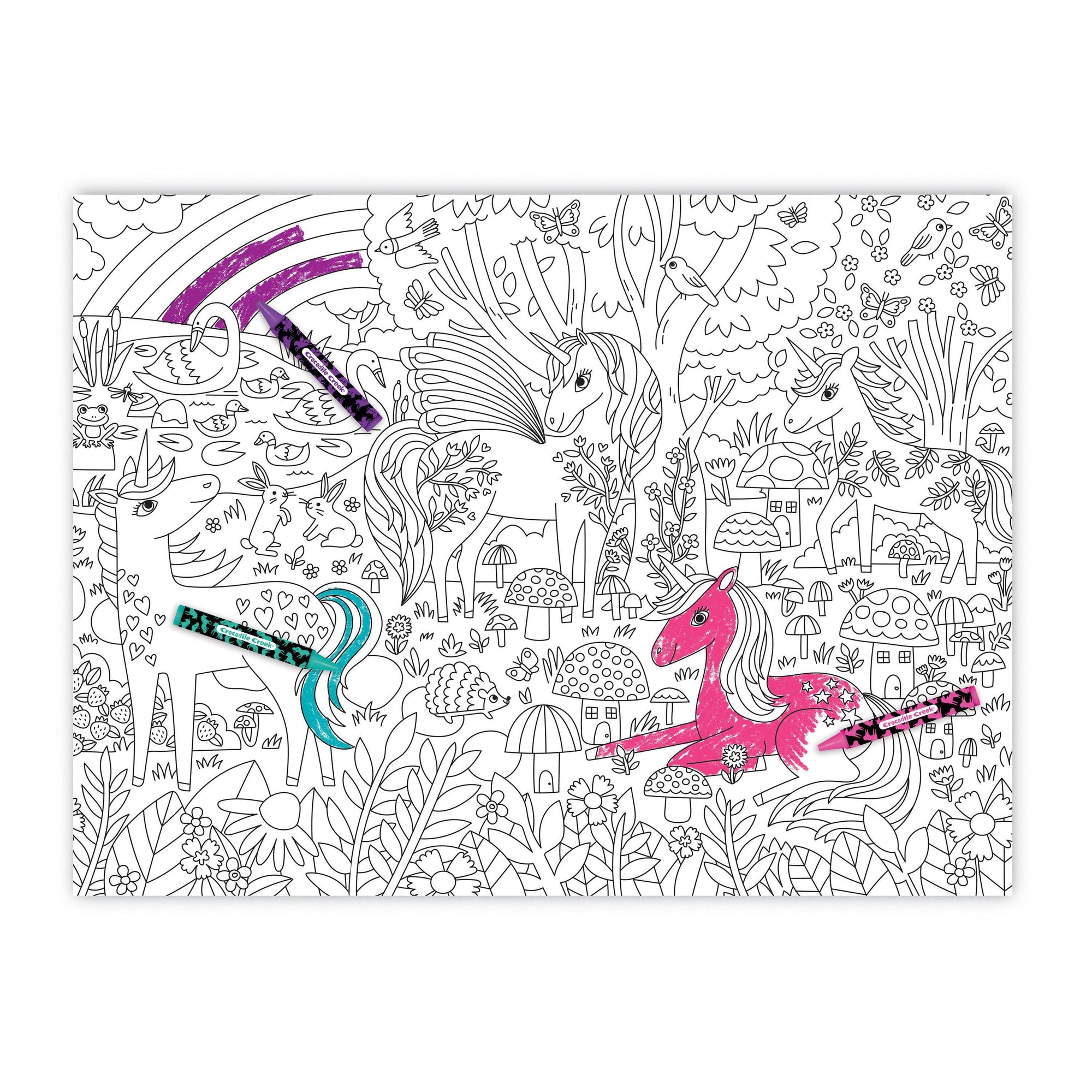 Coloring Poster - Unicorn Dreams - 18" x 24"-Arts & Humanities-Crocodile Creek-Yellow Springs Toy Company