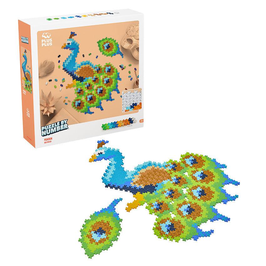 Puzzle-By-Number - 800 pc - Peacock-Building & Construction-Plus-Plus-Yellow Springs Toy Company