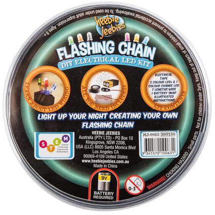 Back cover of the Flashing Chain DIY Electrical LED kit