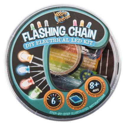 Front cover of the Flashing Chain DIY Electrical LED kit