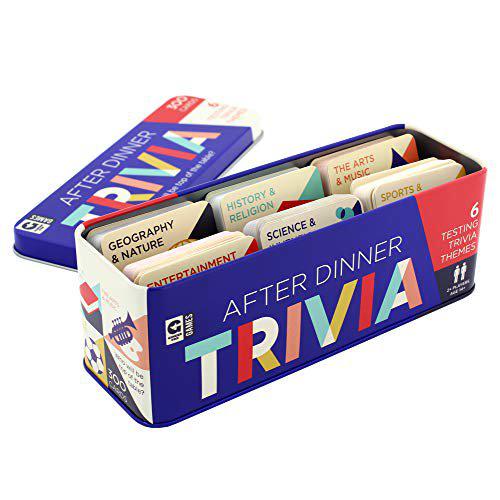 Front view of After Dinner Trivia Tin.