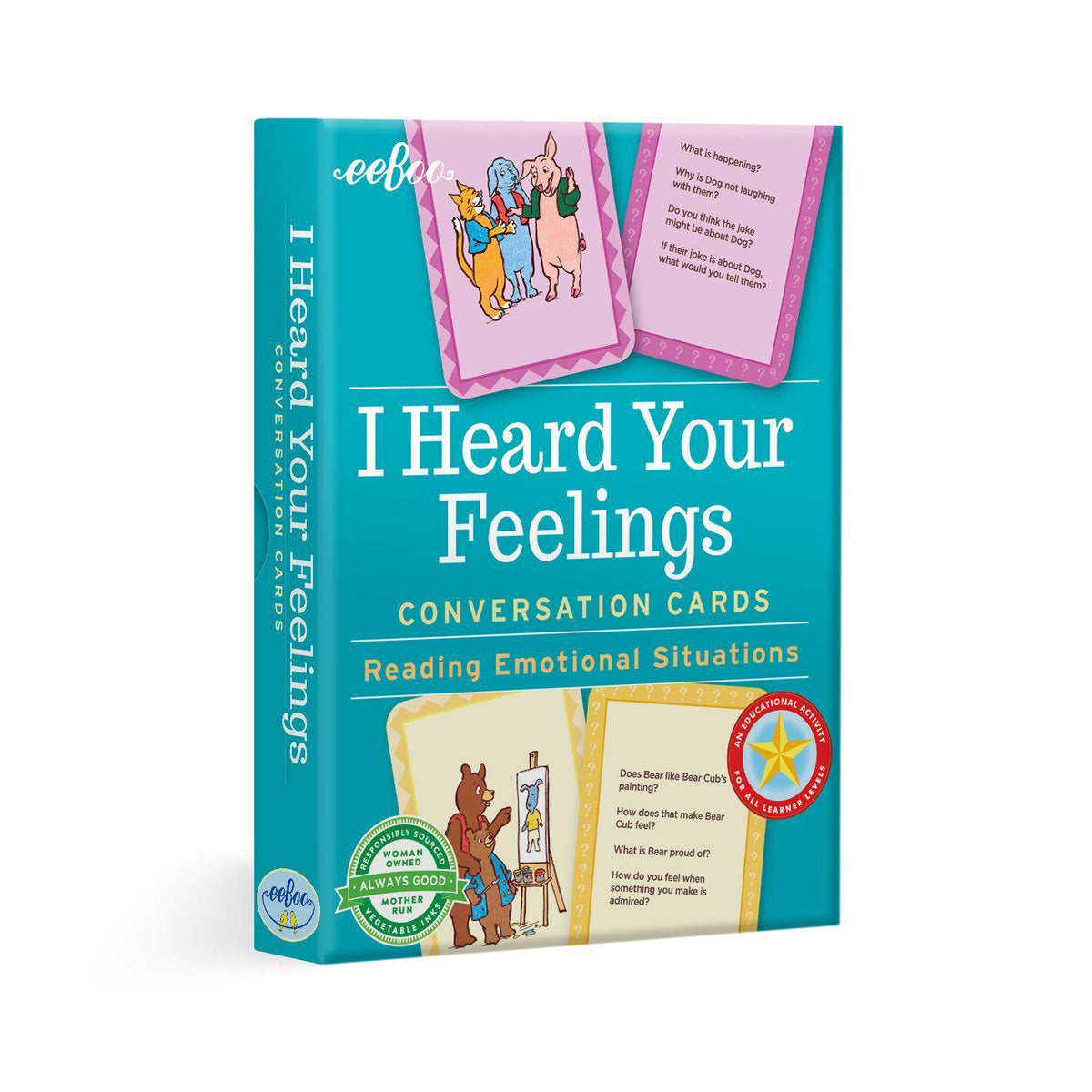 Package of I heard your feelings conversation cards. 