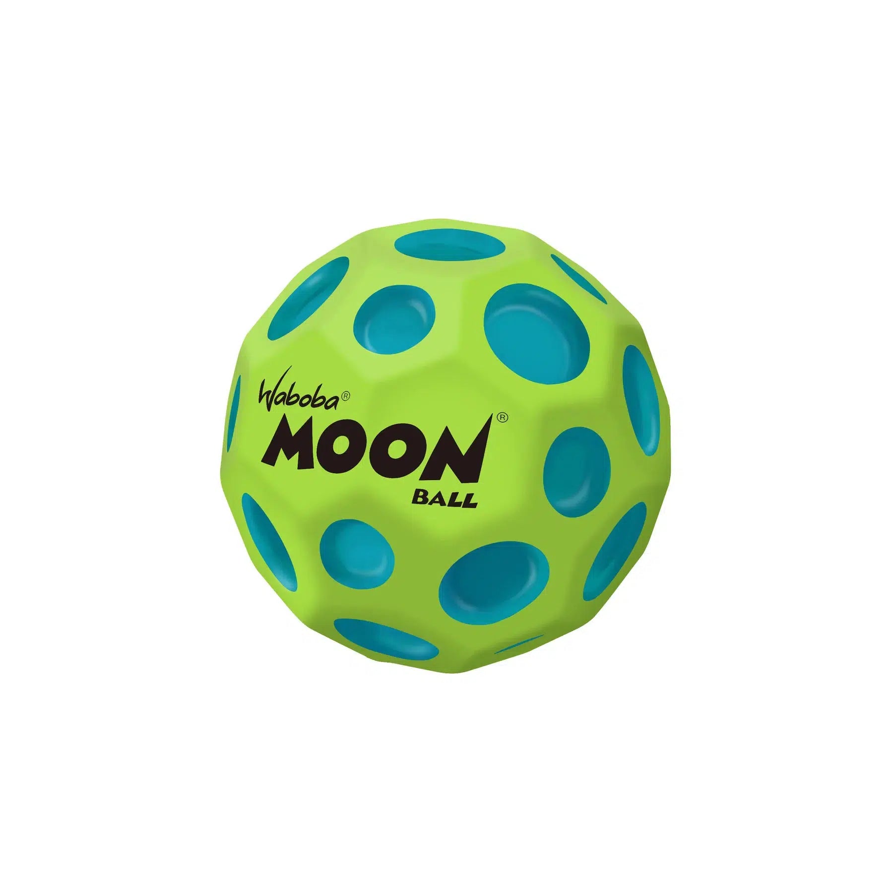 Front view of blue purple Martian Moon Ball.