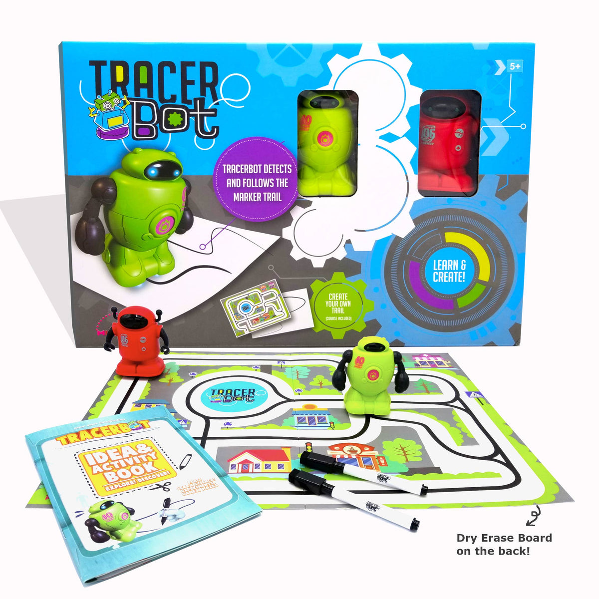 Tracerbot Set - Inductive Robots Follow The Line You Draw-Science &amp; Discovery-MukikiM-Yellow Springs Toy Company