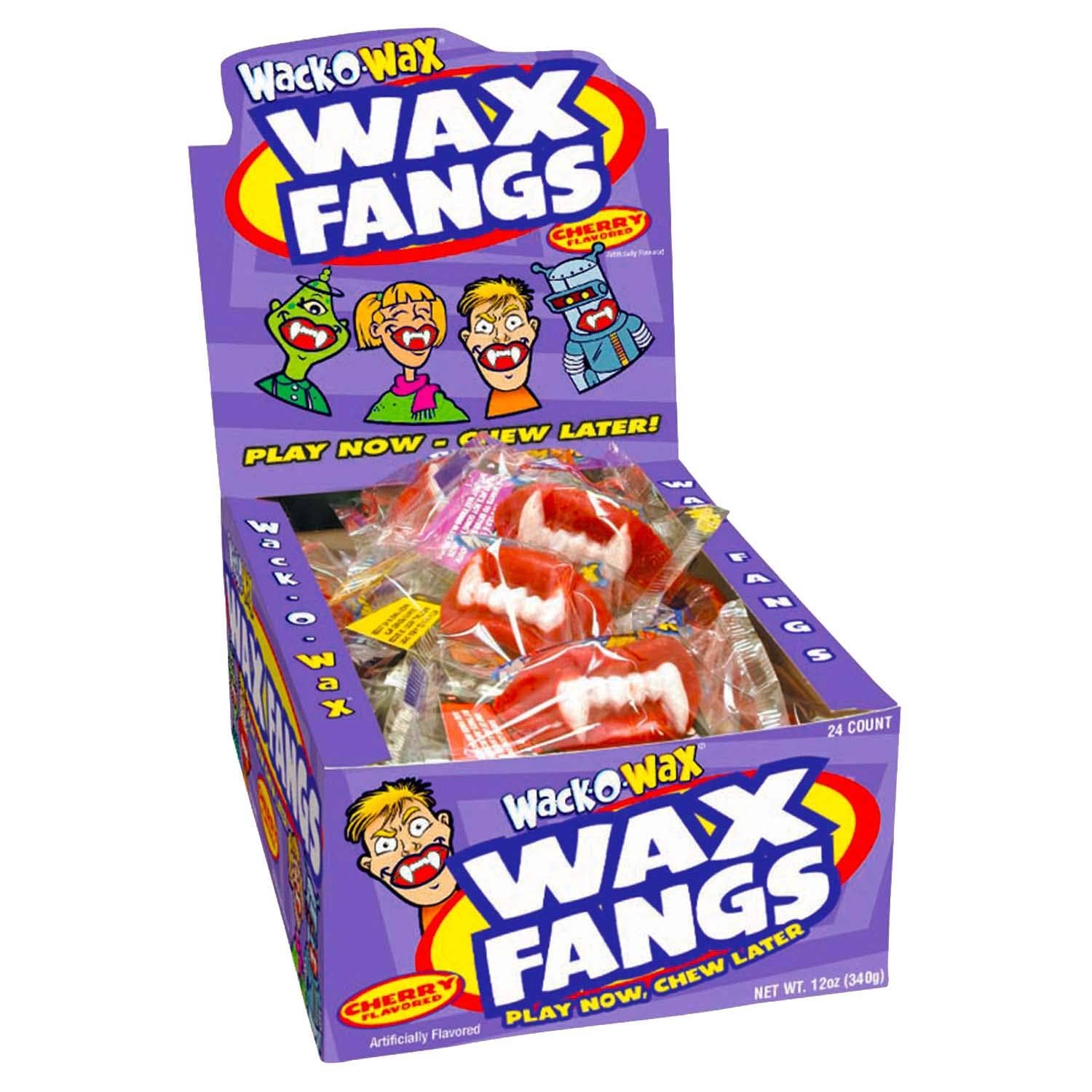 Wax Fangs, Cherry Flavor Candy, 24 Count-Grandpa Joe's Candy Shop-Yellow Springs Toy Company