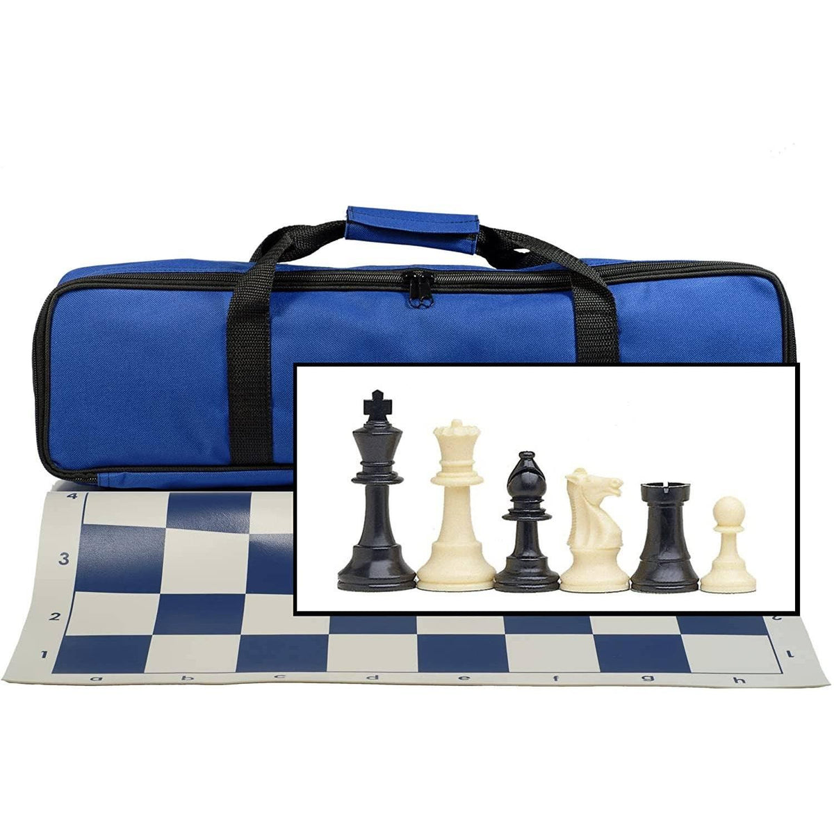 Tournament Chess Set with Electric Blue Bag - 3.75 Inch King-Games-Wood Expressions-Yellow Springs Toy Company