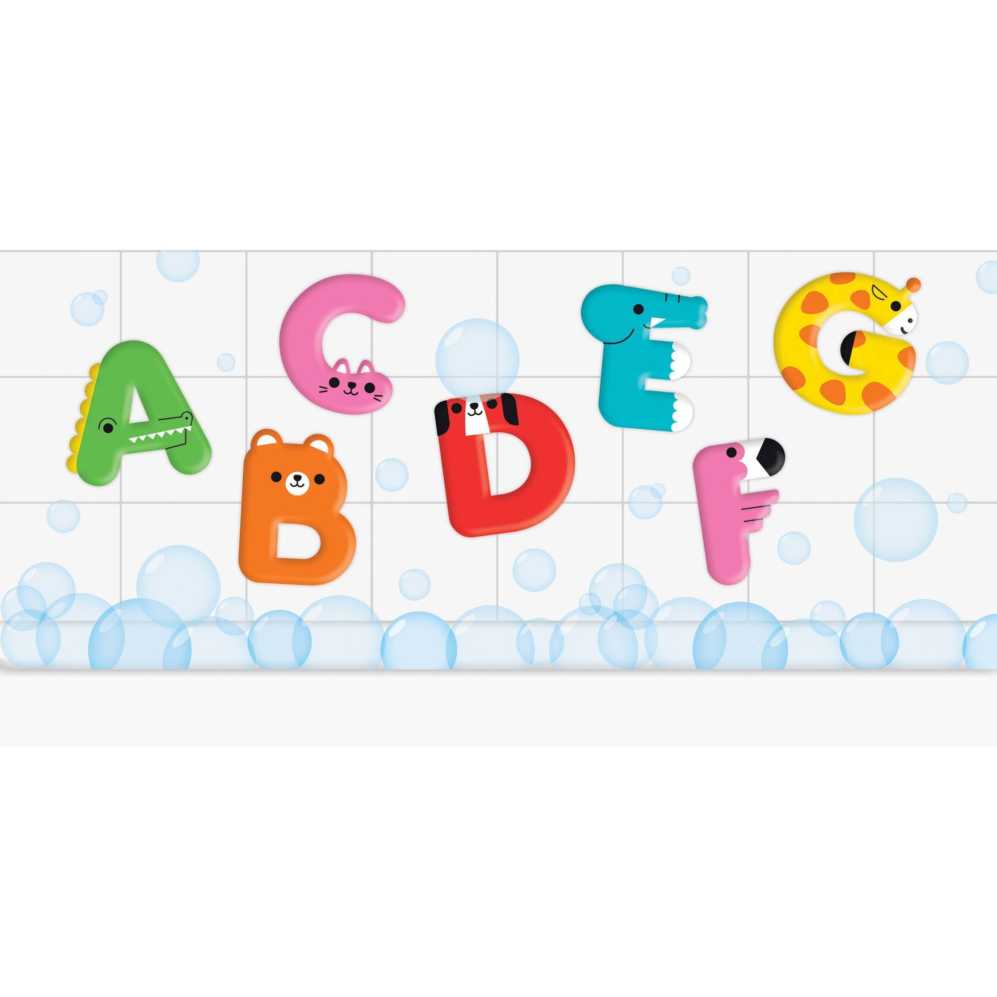 Animal ABC Stickable Foam Bath Shapes-Chronicle Books-Yellow Springs Toy Company