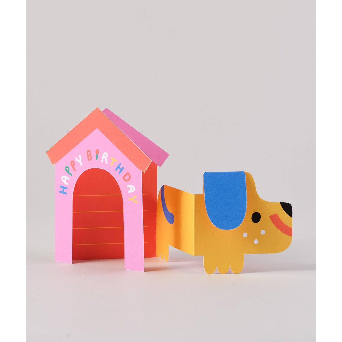 &#39;Dog In House&#39; Fold Out Kid&#39;s Birthday Card-Stationery-Wrap-Yellow Springs Toy Company