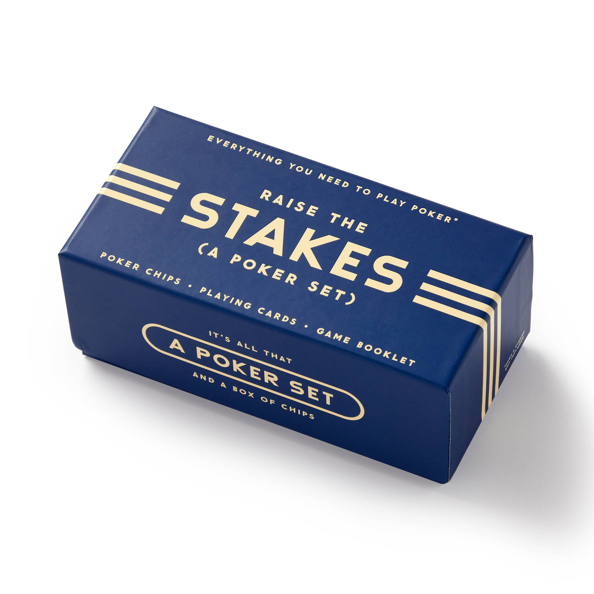 Front view of the Raise the Stakes Poker set against a white background.
