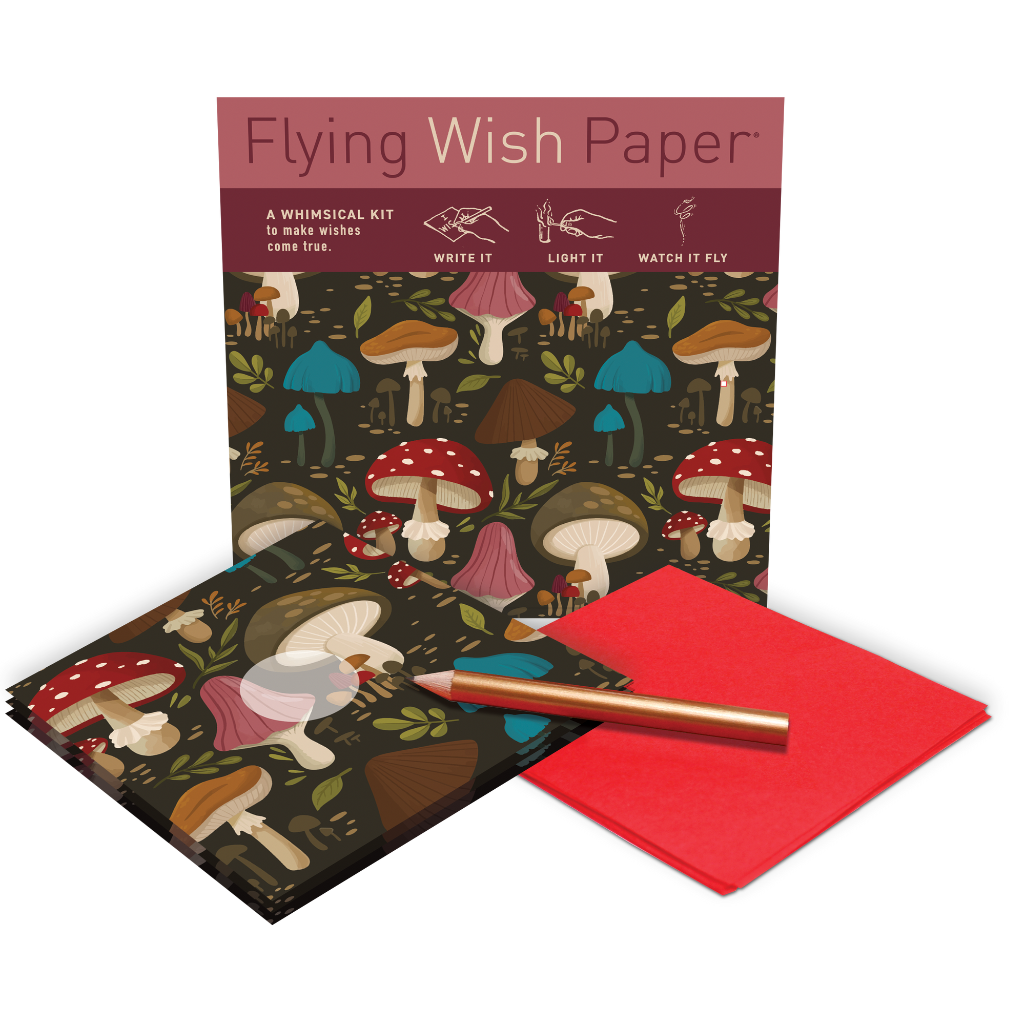 MUSHROOMS / Fall / Mini kit: 15 Wishes + Accessories-FLYING WISH PAPER-Yellow Springs Toy Company