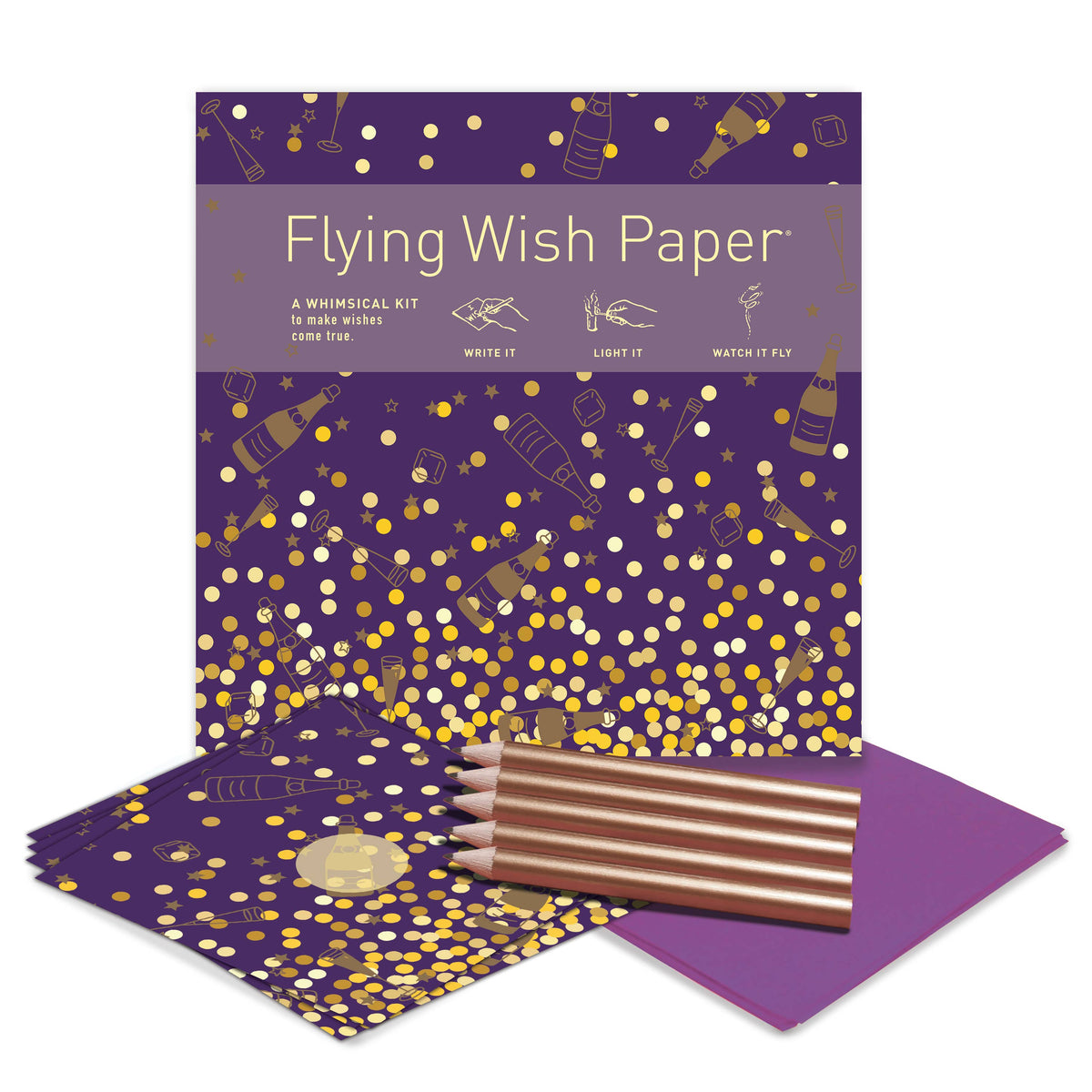 CHAMPAGNE / Large kit w 50 Wishes + access.-FLYING WISH PAPER-Yellow Springs Toy Company