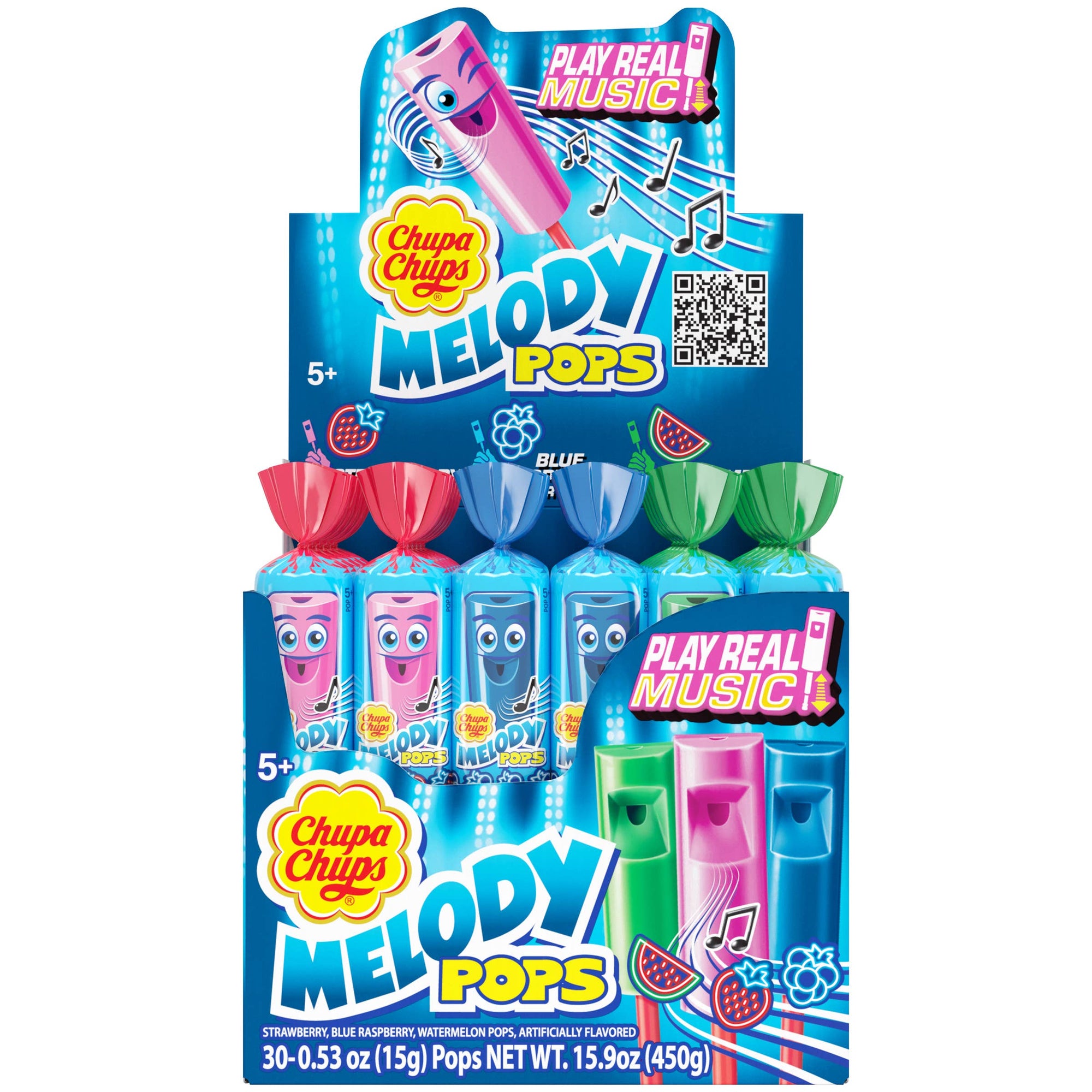 Chupa Chups Melody Pops, 3 Flavor Mix, 30ct Display Box-Grandpa Joe's Candy Shop-Yellow Springs Toy Company