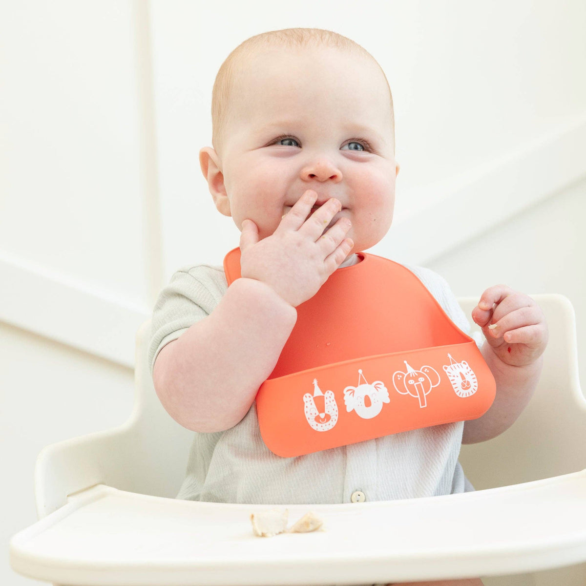 Party Animals Little Bites Starter Bib: Orange-Bella Tunno-Yellow Springs Toy Company