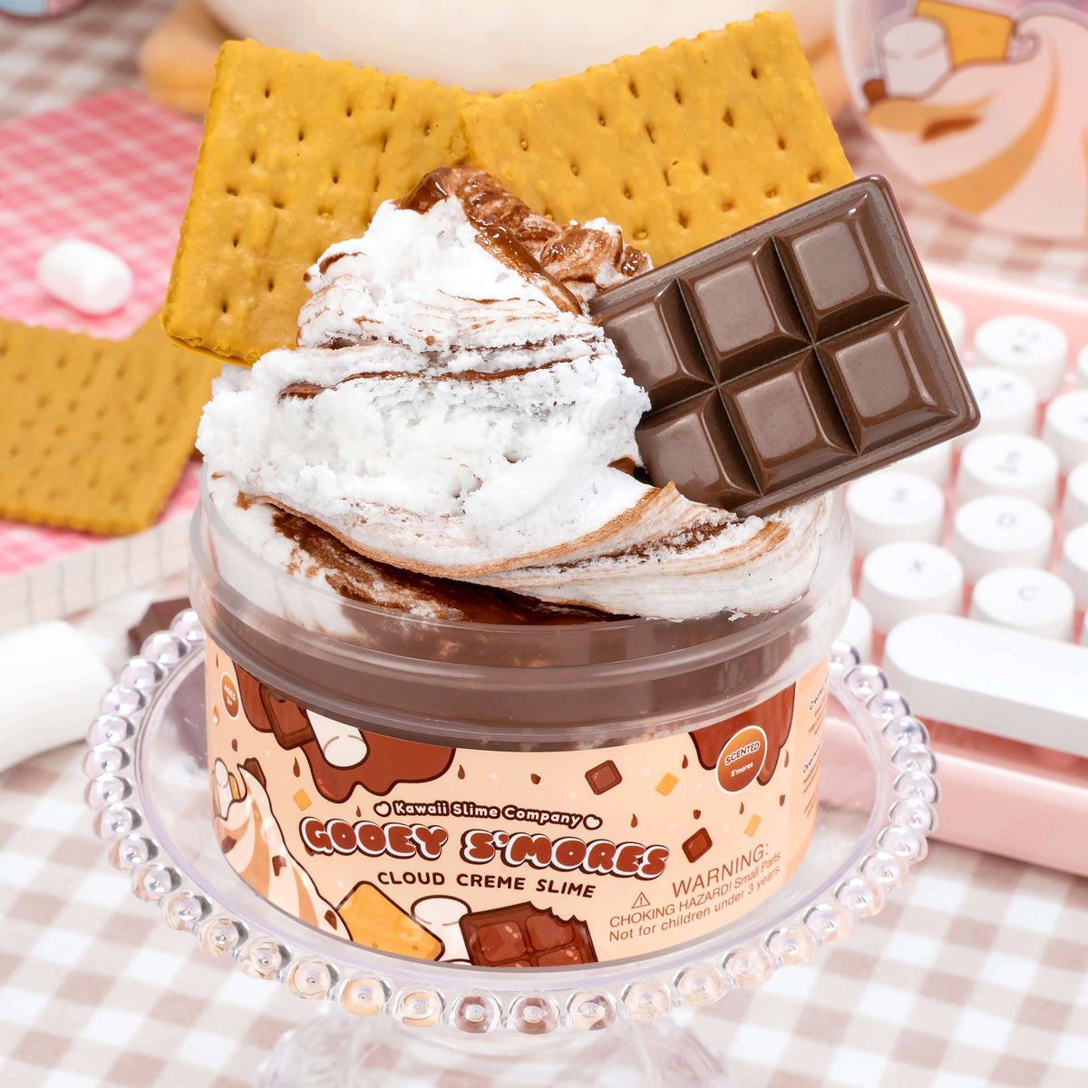 Gooey S&#39;mores Cloud Creme Slime (4pcs/case)-Kawaii Slime Company-Yellow Springs Toy Company