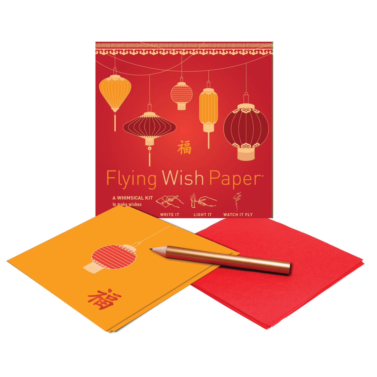 GOOD FORTUNE / Mini kit with 15 Wishes + accessories-FLYING WISH PAPER-Yellow Springs Toy Company