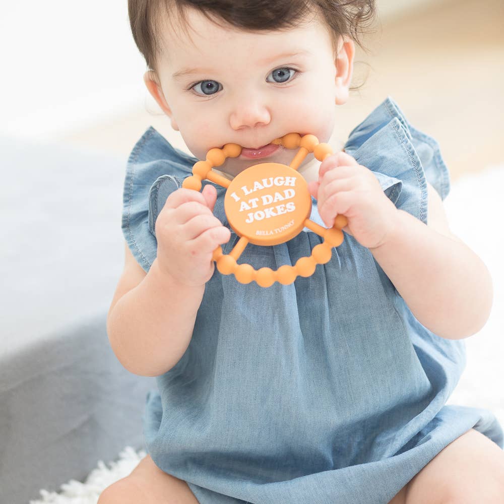 I Laugh at Dad Jokes Happy Teether-Bella Tunno-Yellow Springs Toy Company