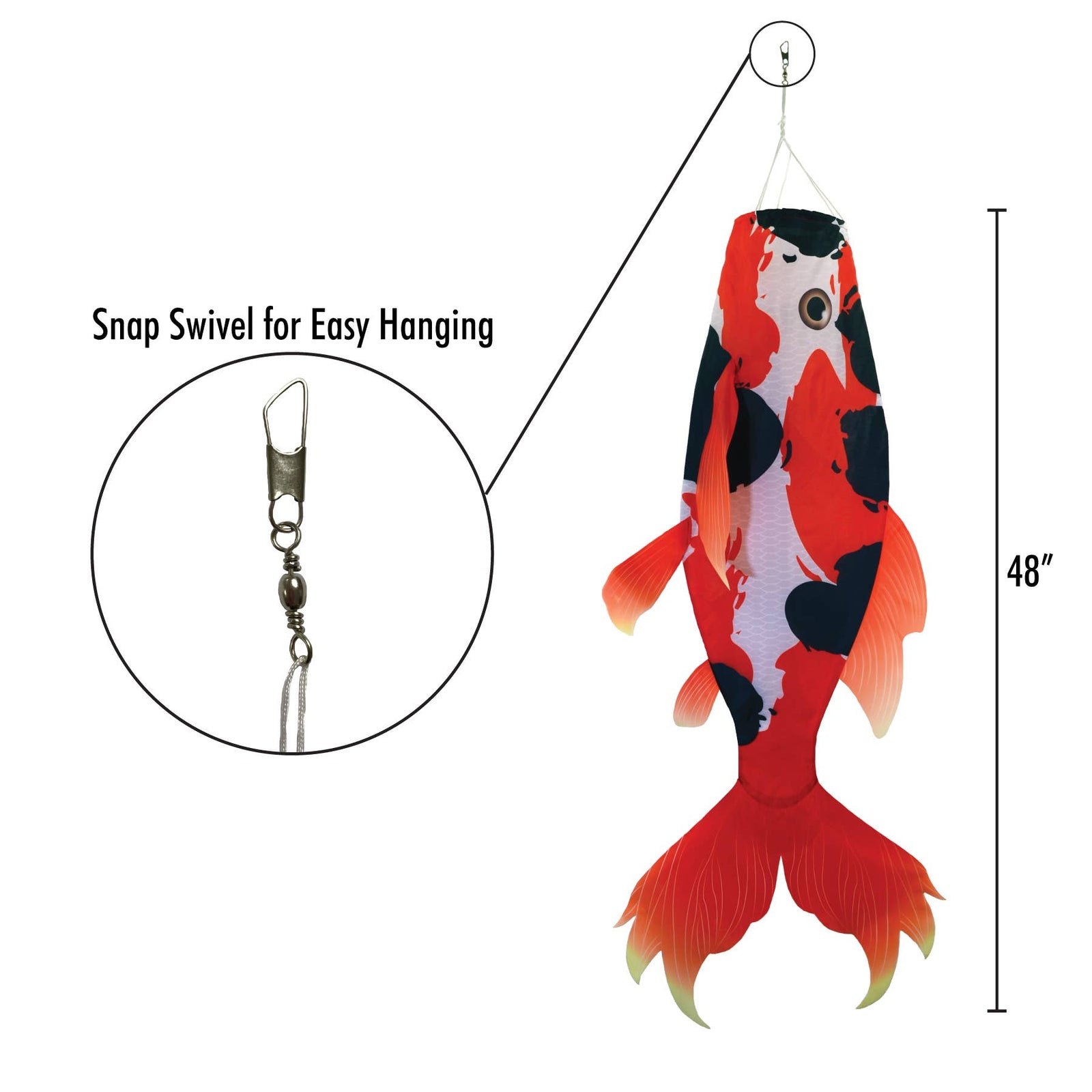 Realistic Koi 48" Fish Windsock-In the Breeze, LLC.-Yellow Springs Toy Company