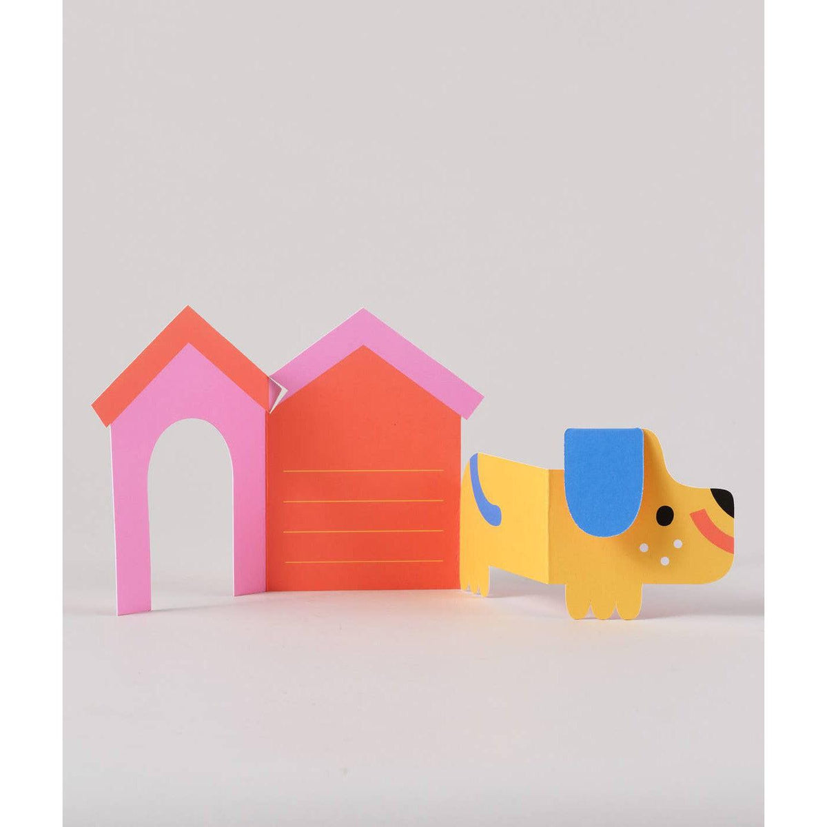 &#39;Dog In House&#39; Fold Out Kid&#39;s Birthday Card-Stationery-Wrap-Yellow Springs Toy Company