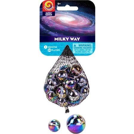 Glass Marbles - Milky Way Game Net-Games-PlayVisions/Club Earth-Yellow Springs Toy Company