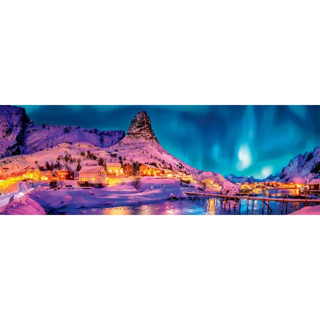 Colorful Night Over Lofoten Islands, 1000 Pc Panorama Puzzle-Creative Toy Company-Yellow Springs Toy Company