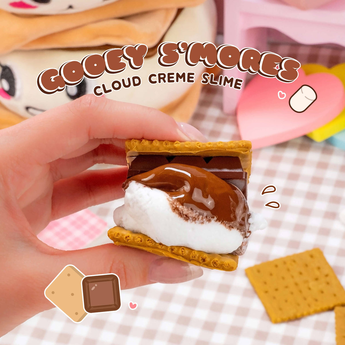 Gooey S&#39;mores Cloud Creme Slime (4pcs/case)-Kawaii Slime Company-Yellow Springs Toy Company