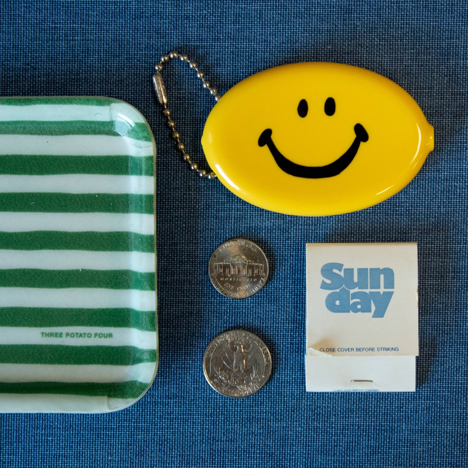 Coin Pouch - Happy Face Classic (Yellow)-Three Potato Four-Yellow Springs Toy Company