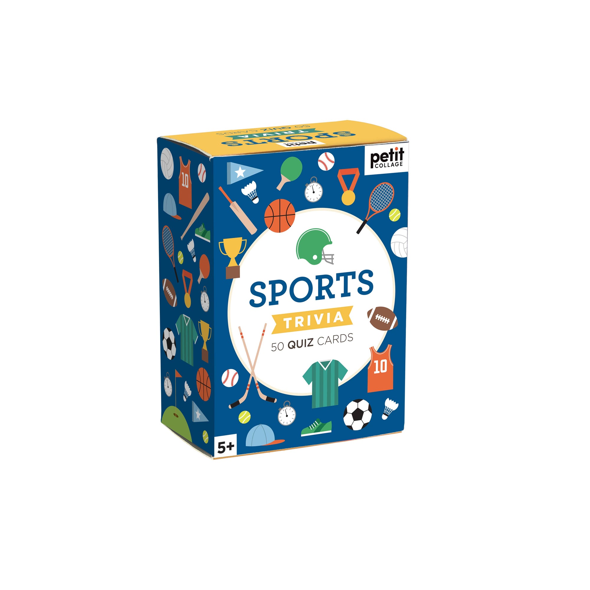 Front view of the sports trivia game against a white background.