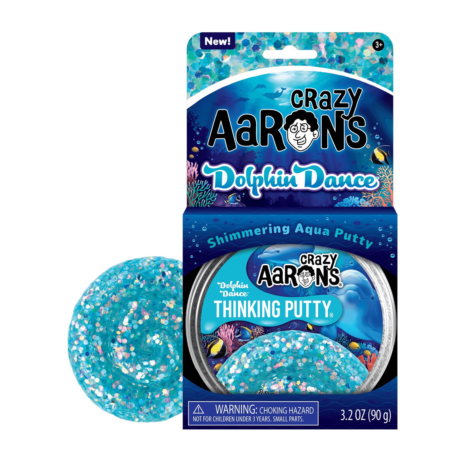 Dolphin Dance - 4" Full Size Thinking Putty tin-Crazy Aaron's-Yellow Springs Toy Company