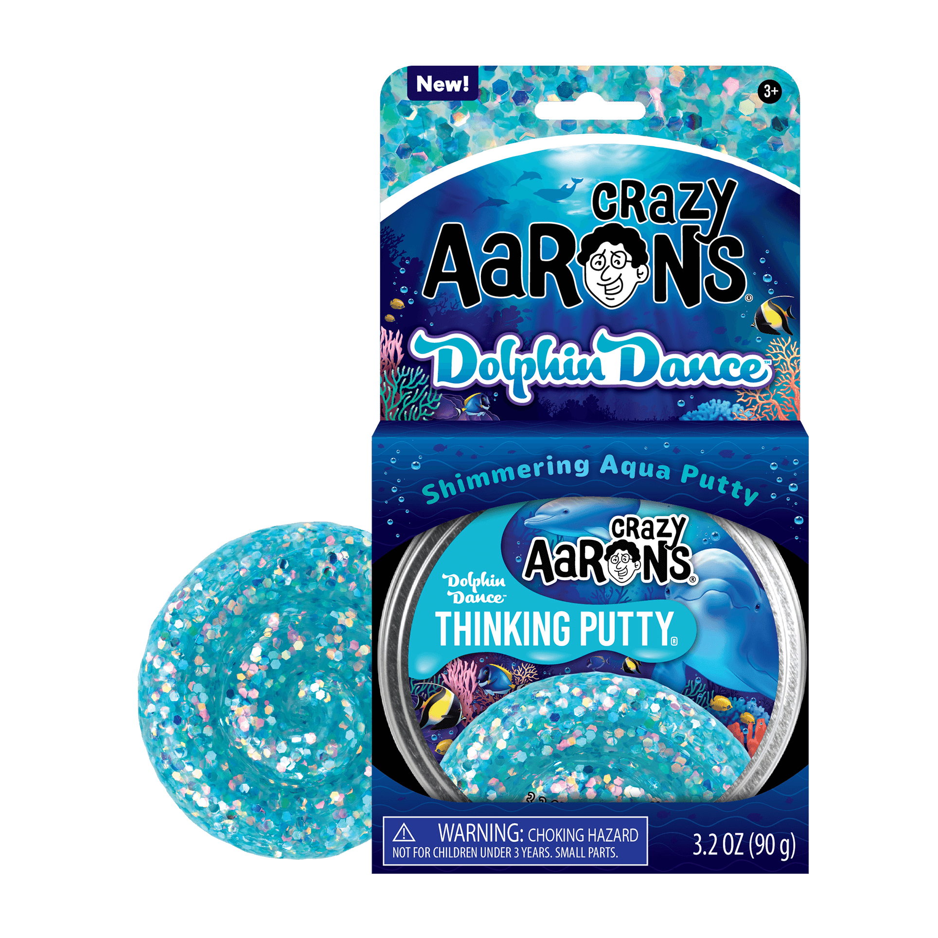 Dolphin Dance - 4" Full Size Thinking Putty tin-Crazy Aaron's-Yellow Springs Toy Company