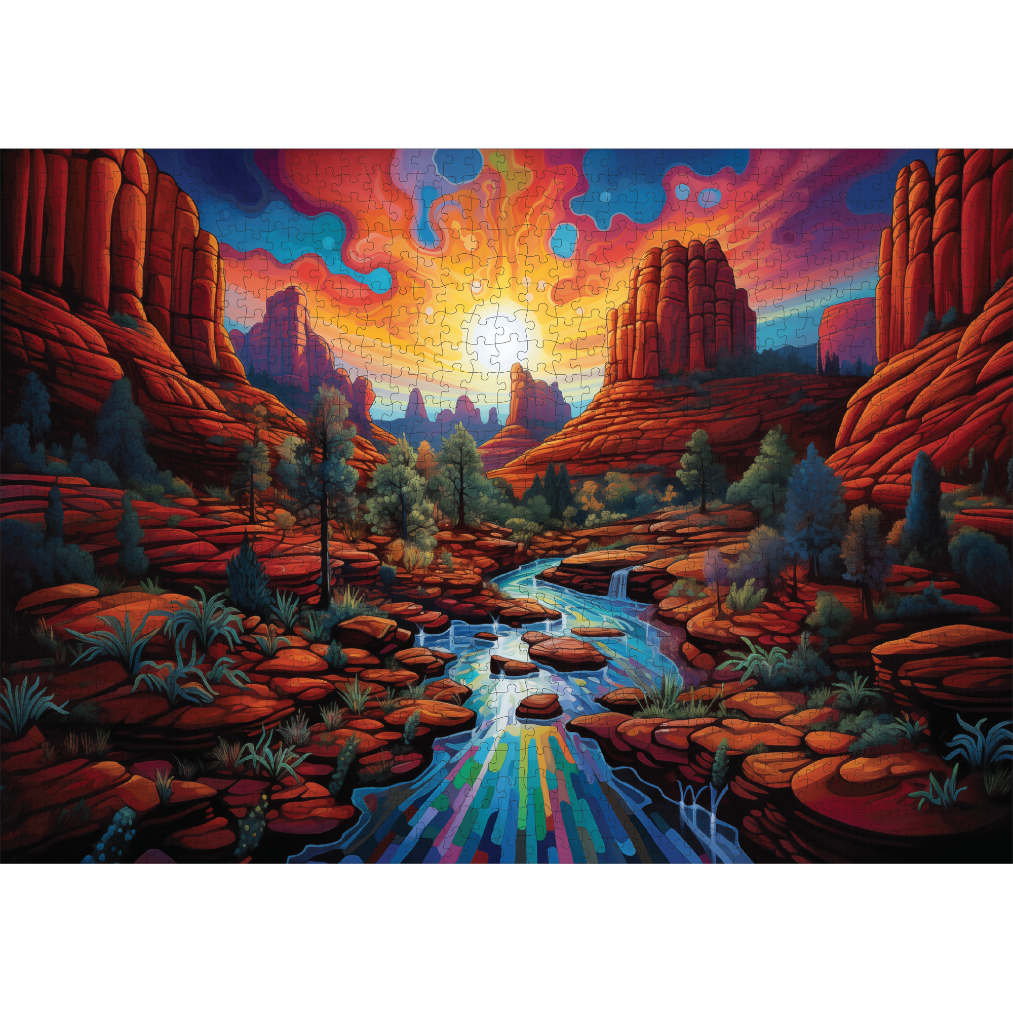 Sedona Sunset Classic Jigsaw Puzzle 1000PC-Trippy Puzzle Co-Yellow Springs Toy Company