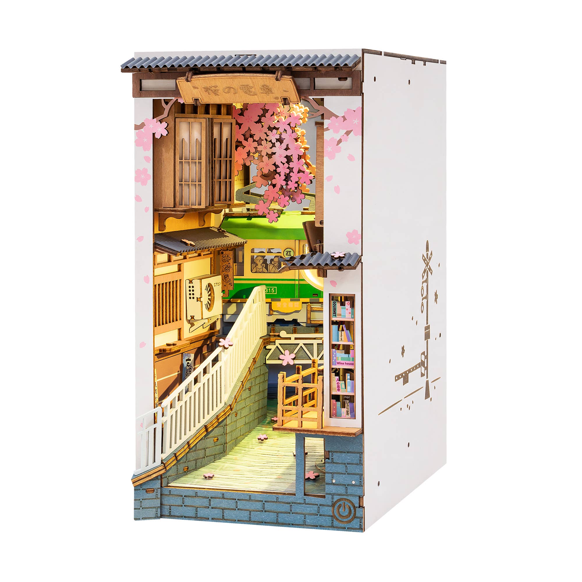 DIY Miniature House Book Nook Kit: Sakura Densya-Hands Craft-Yellow Springs Toy Company