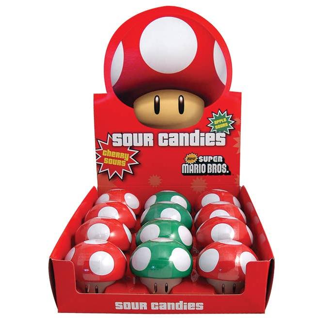 Nintendo Mushroom Sours Tin, 12ct Display-Grandpa Joe's Candy Shop-Yellow Springs Toy Company