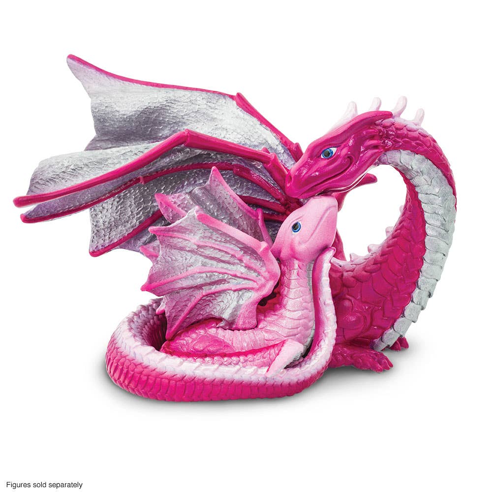 Side view of the Baby Love Dragon nestled in the Love Dragon&#39;s tail.
