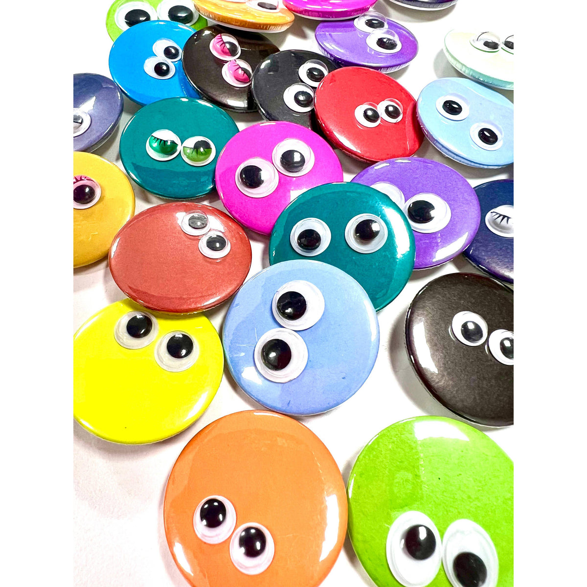 X25 Googly Eye Button Pin Badge assortment-Bite Your Granny-Yellow Springs Toy Company