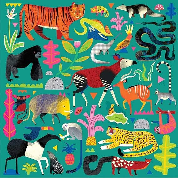 Rainforest Animals 500 Piece Family Puzzle-Puzzles-Texas Bookman-Yellow Springs Toy Company