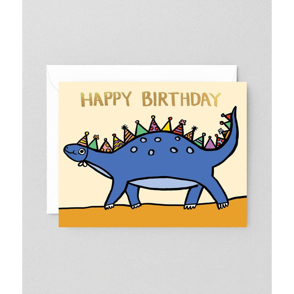 &#39;Party Dino&#39; Kids Birthday Greetings Card-Stationery-Wrap-Yellow Springs Toy Company