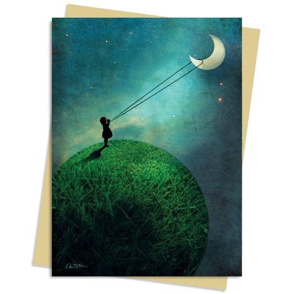 Catrin Weiz-Stein: Chasing The Moon Greeting Card-Stationery-Texas Bookman-Yellow Springs Toy Company