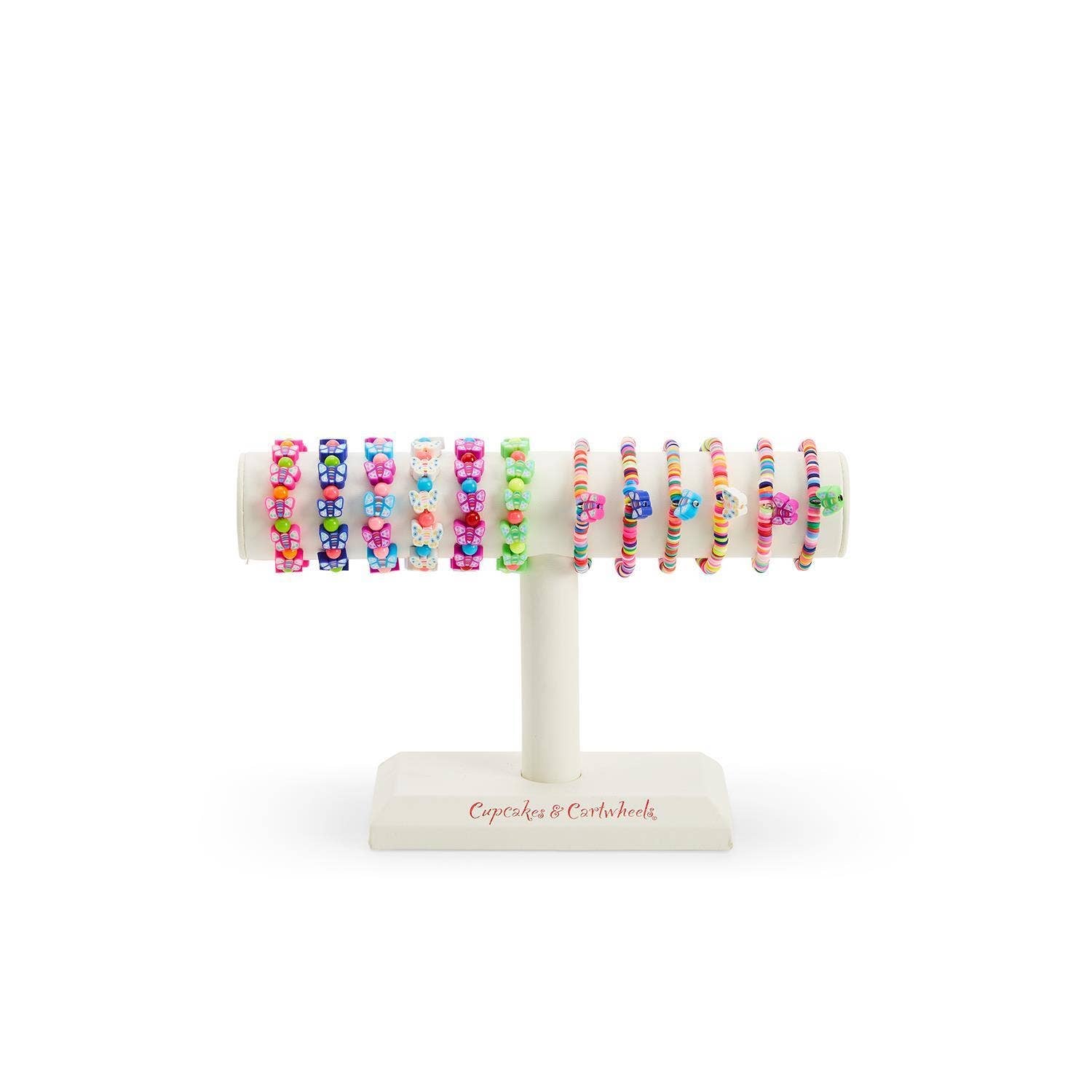 P65 72 Pc Butterfly Stretch Bracelet with Countertop Display-Cupcakes & Cartwheels by Two's Company-Yellow Springs Toy Company