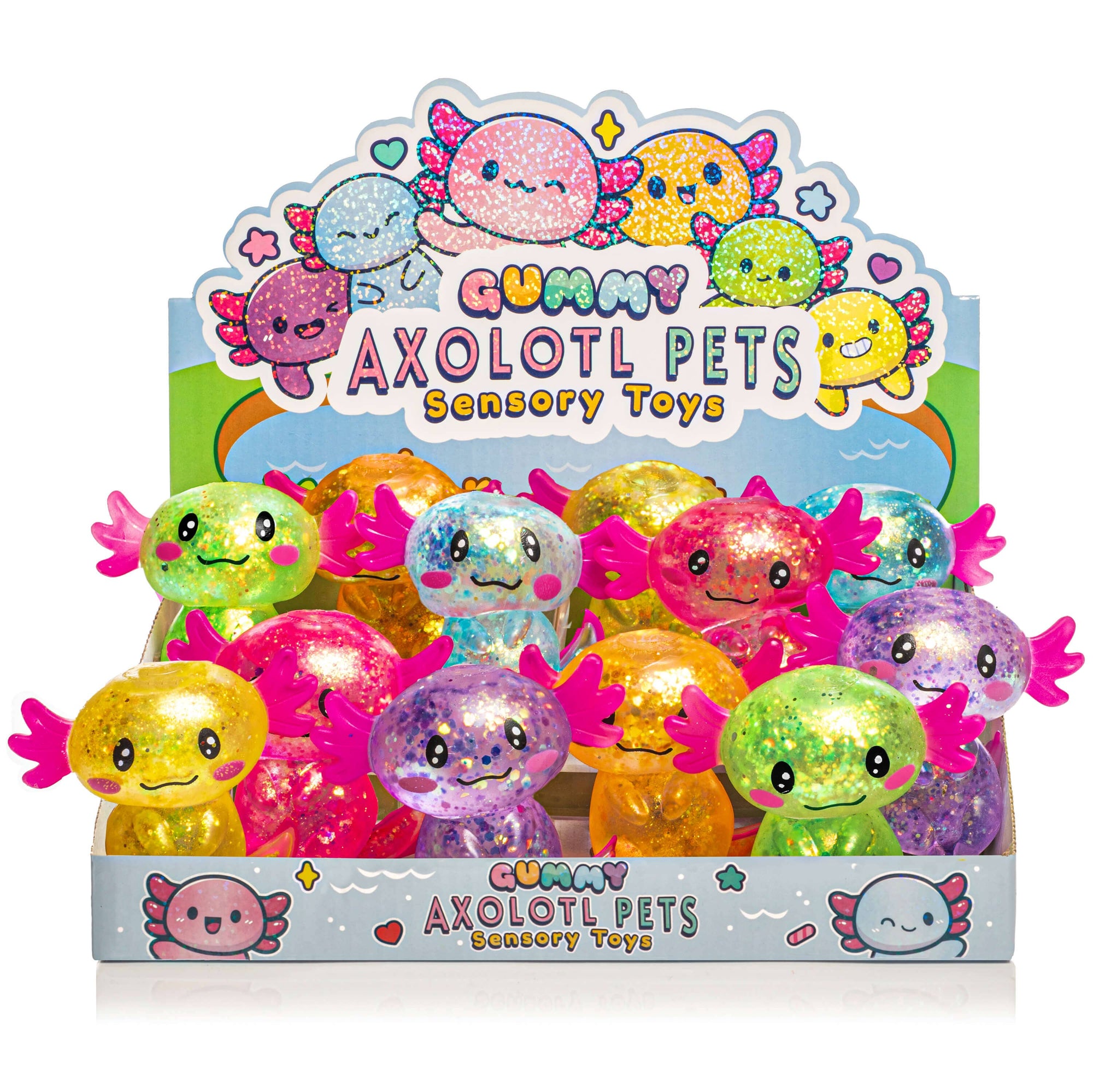 Gummy Axolotl Pets Sensory Squishy Toy (12pcs/case)-Kawaii Slime Company-Yellow Springs Toy Company