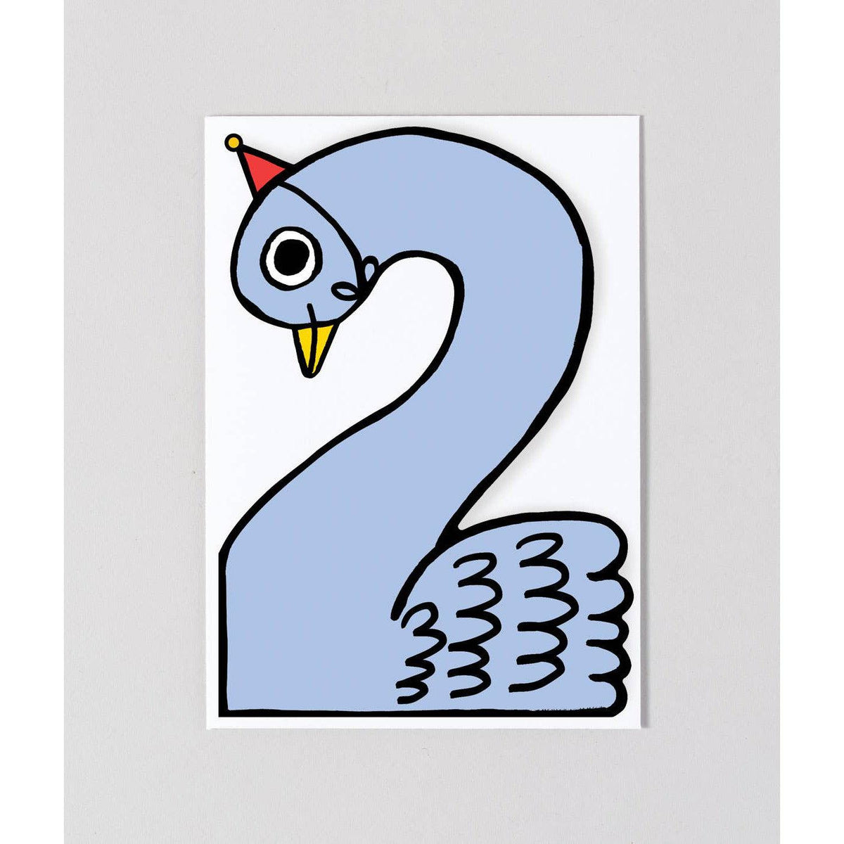 &#39;Swan 2nd Birthday&#39; Kid&#39;s Birthday Number Card-Stationery-Wrap-Yellow Springs Toy Company