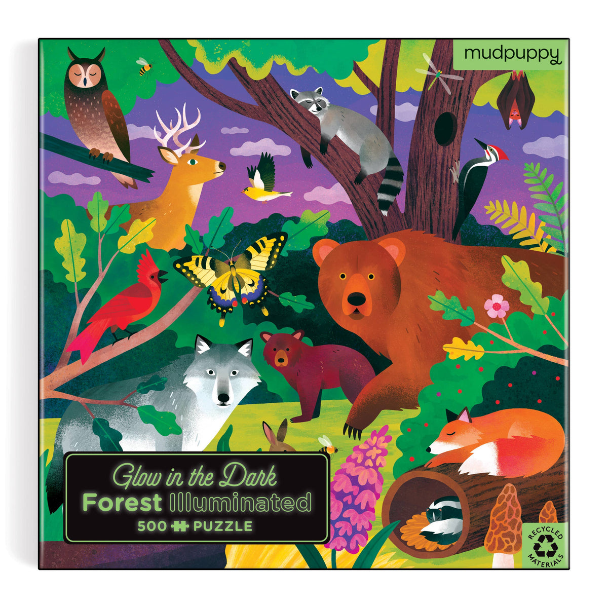 Forest Illuminated 500 Piece Glow in the Dark Puzzle-Chronicle Books-Yellow Springs Toy Company