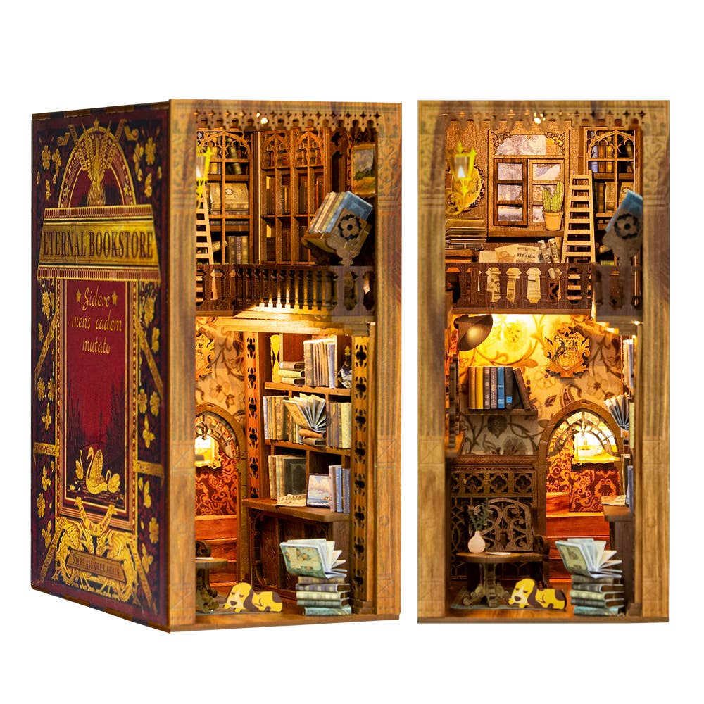 DIY Book Nook Kit: Eternal Bookstore with Dust Cover-Hands Craft-Yellow Springs Toy Company