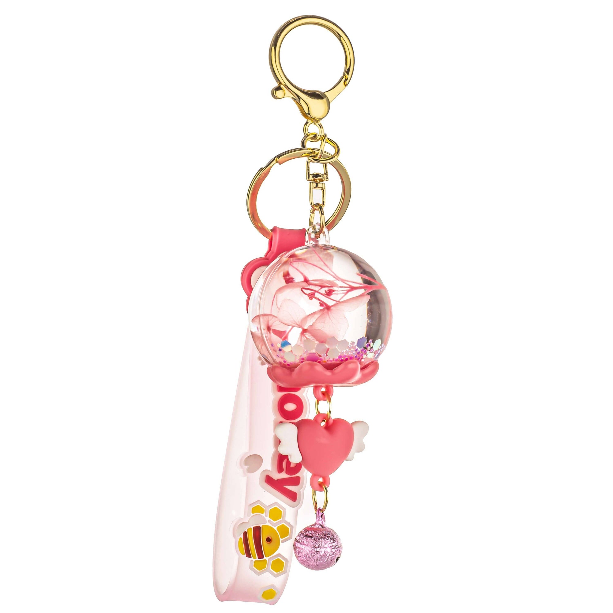 Round Lantern Liquid Effect Sensory Keychain (12pcs/case): Pink-Kawaii Slime Company-Yellow Springs Toy Company