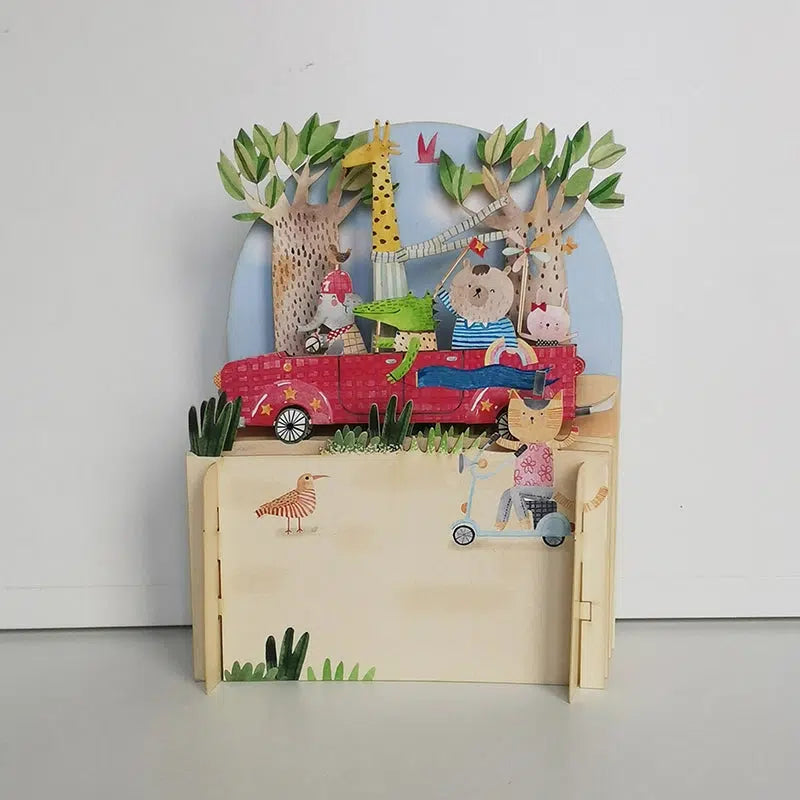 3D Pop Up Card - Animal Road Trip-Stationery-Alljoy Design-Yellow Springs Toy Company