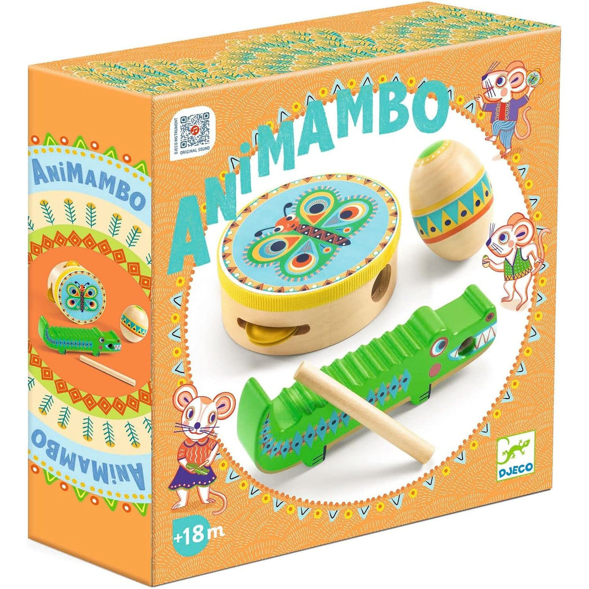 Animambo 3 Piece Set - Guiro, Maracas, &amp; Tamborine-Arts &amp; Humanities-Djeco-Yellow Springs Toy Company