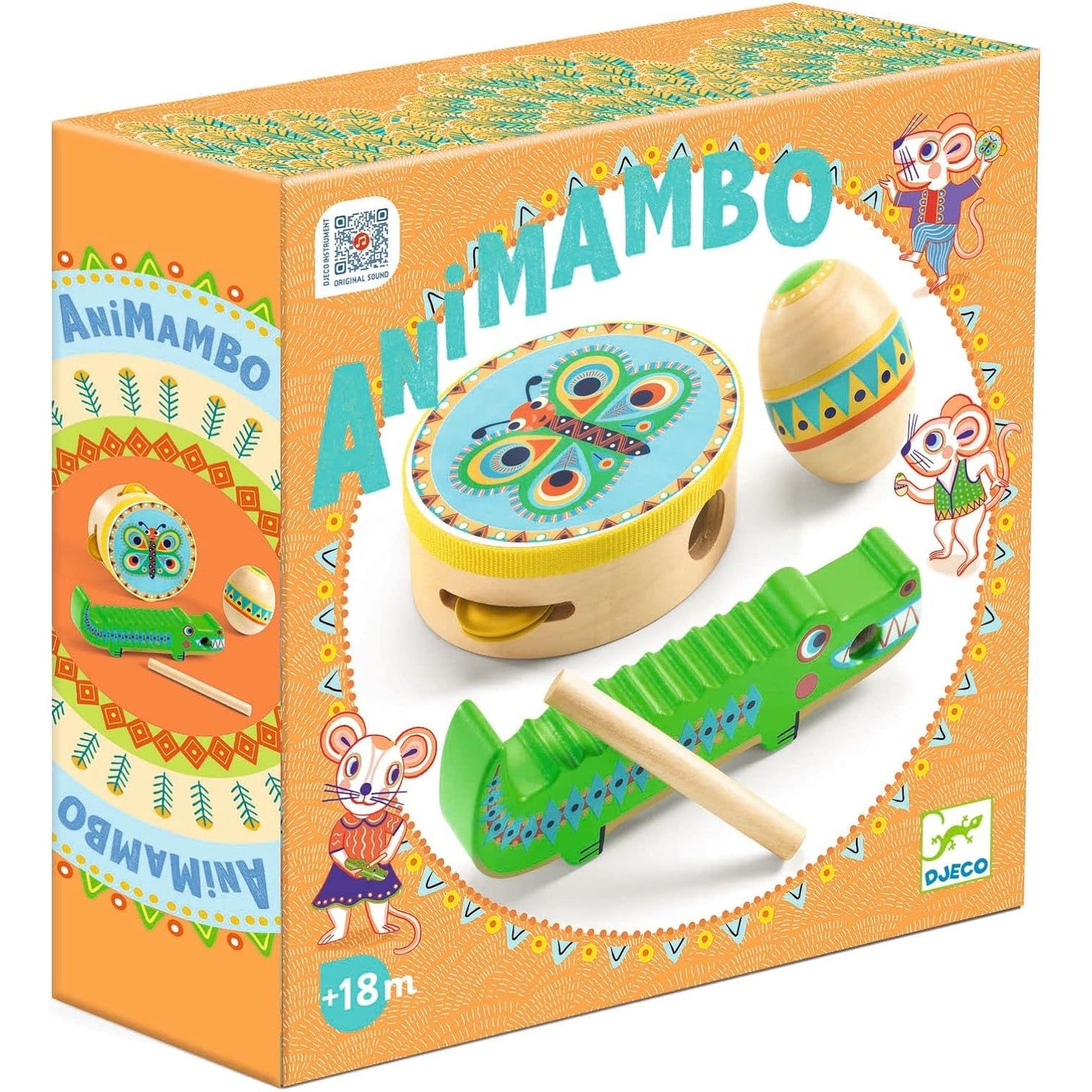 Animambo 3 Piece Set - Guiro, Maracas, & Tamborine-Arts & Humanities-Djeco-Yellow Springs Toy Company